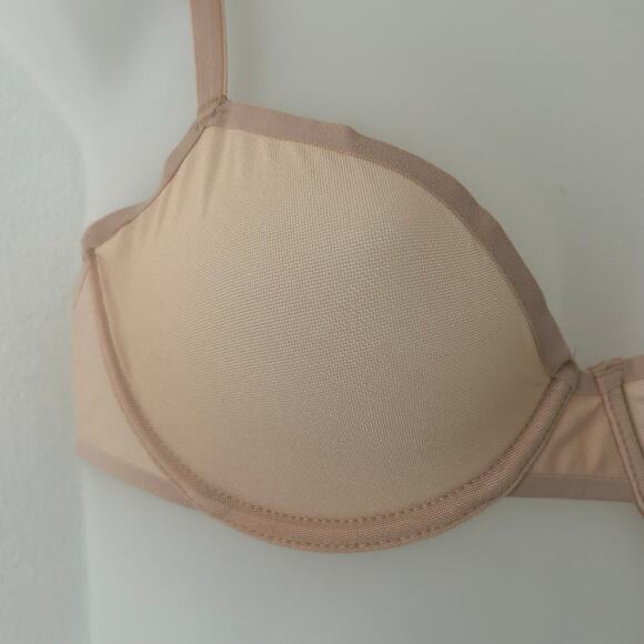 Aerie Smoothez Mesh Unlined Flexible Underwire Semi-Sheer Bra Sands 34 B New - Picture 2 of 10